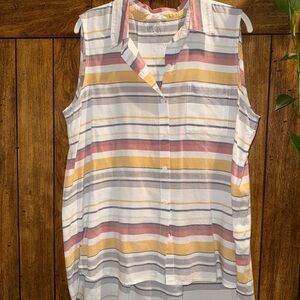 beachlunchlounge Multicolor Striped Sleeveless Shirt